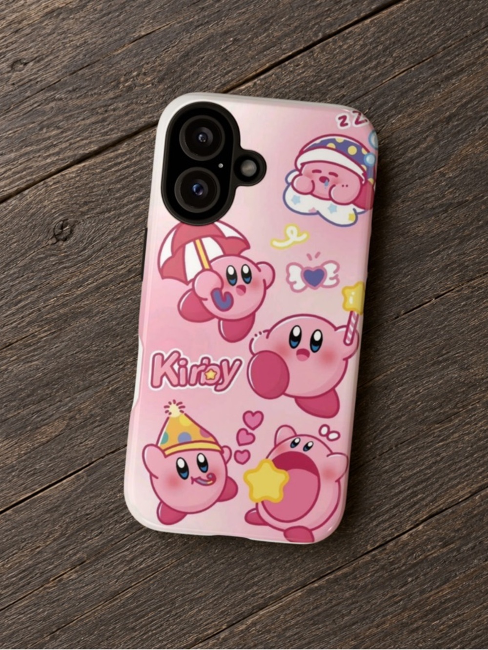 Nintendo Kirby Cute Decorative Pink Glossy Phone Case